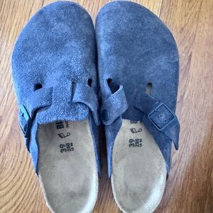 Grey suede Birkenstocks